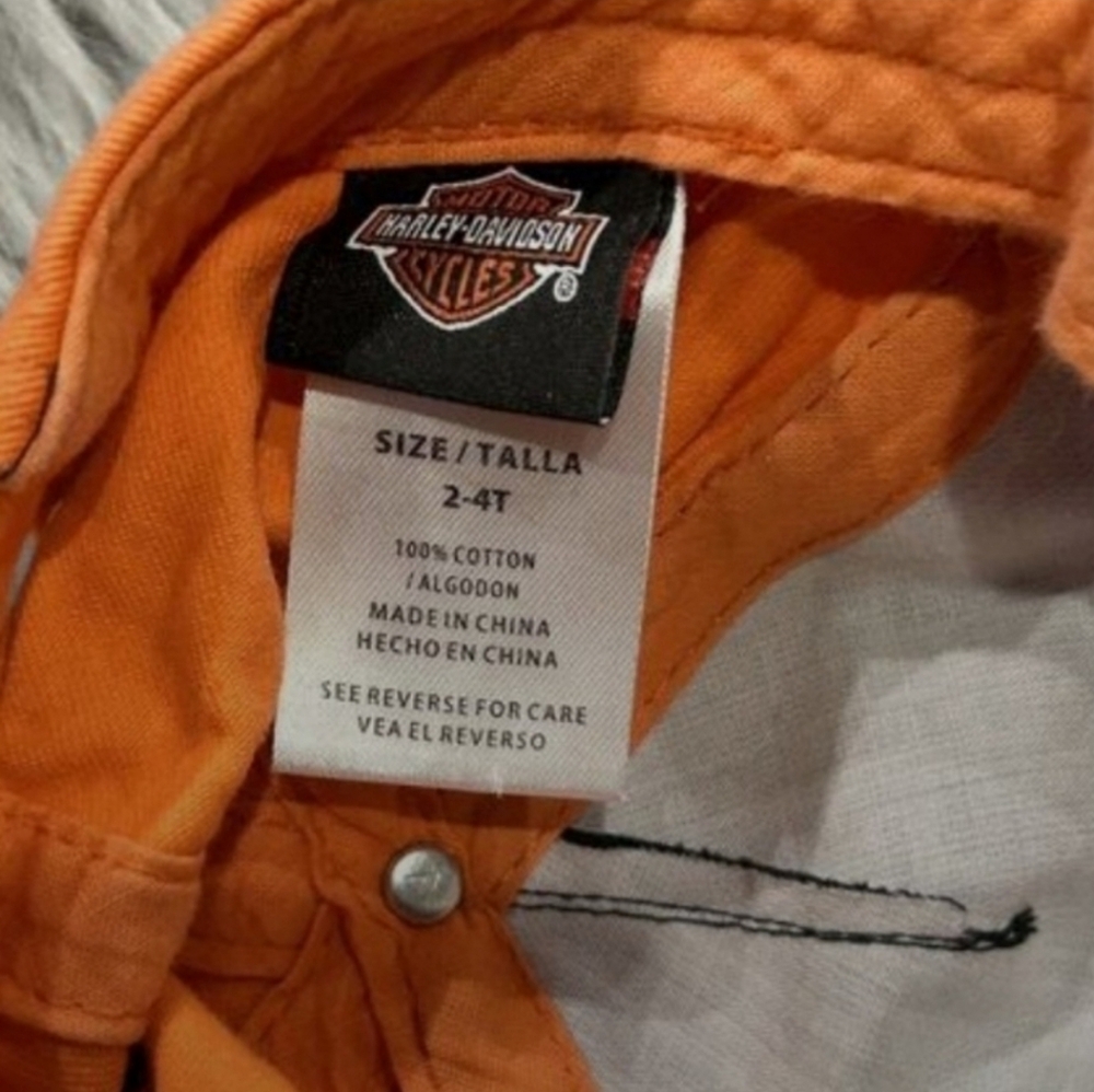 Harley Davidson Motorcycles Adjustable Baseball Hat Kids Boys Toddler Size 2-4T - Picture 2 of 3